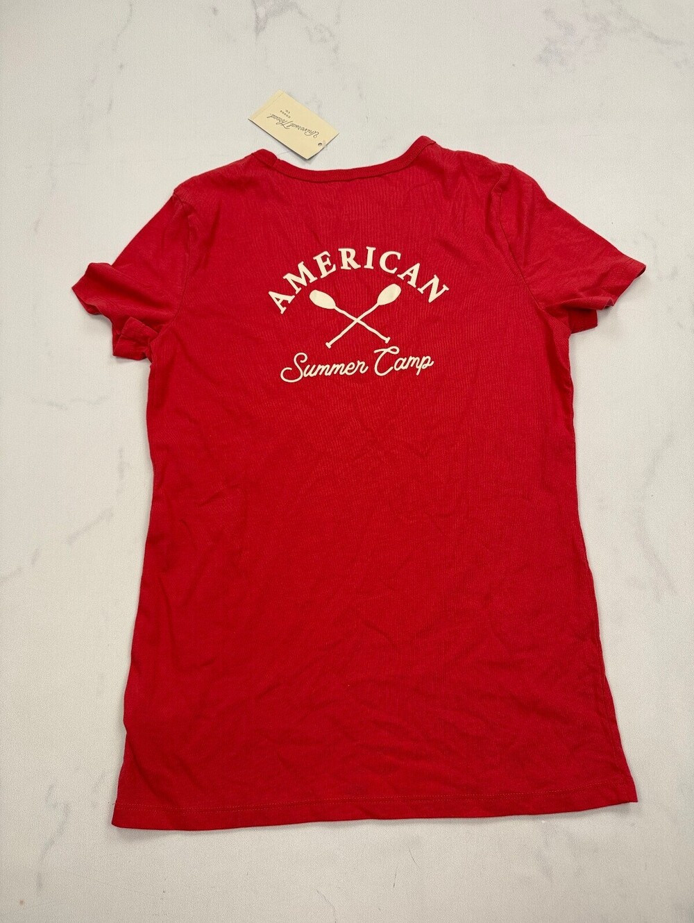 Universal Thread American Summer Camp T Shirt Red 90s VTG Americana - Womens S